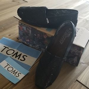Toms black glitter